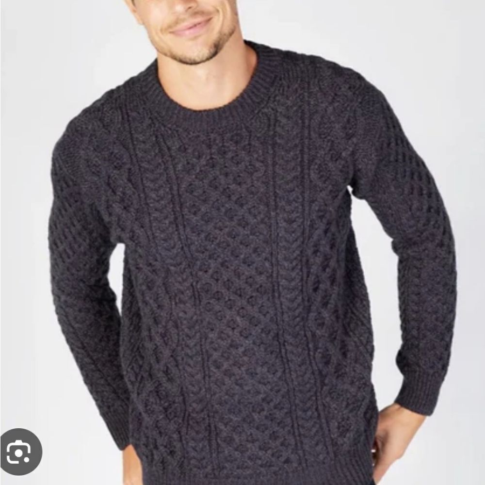 Irelands Eye Fog Brown Cable Knit Sweater